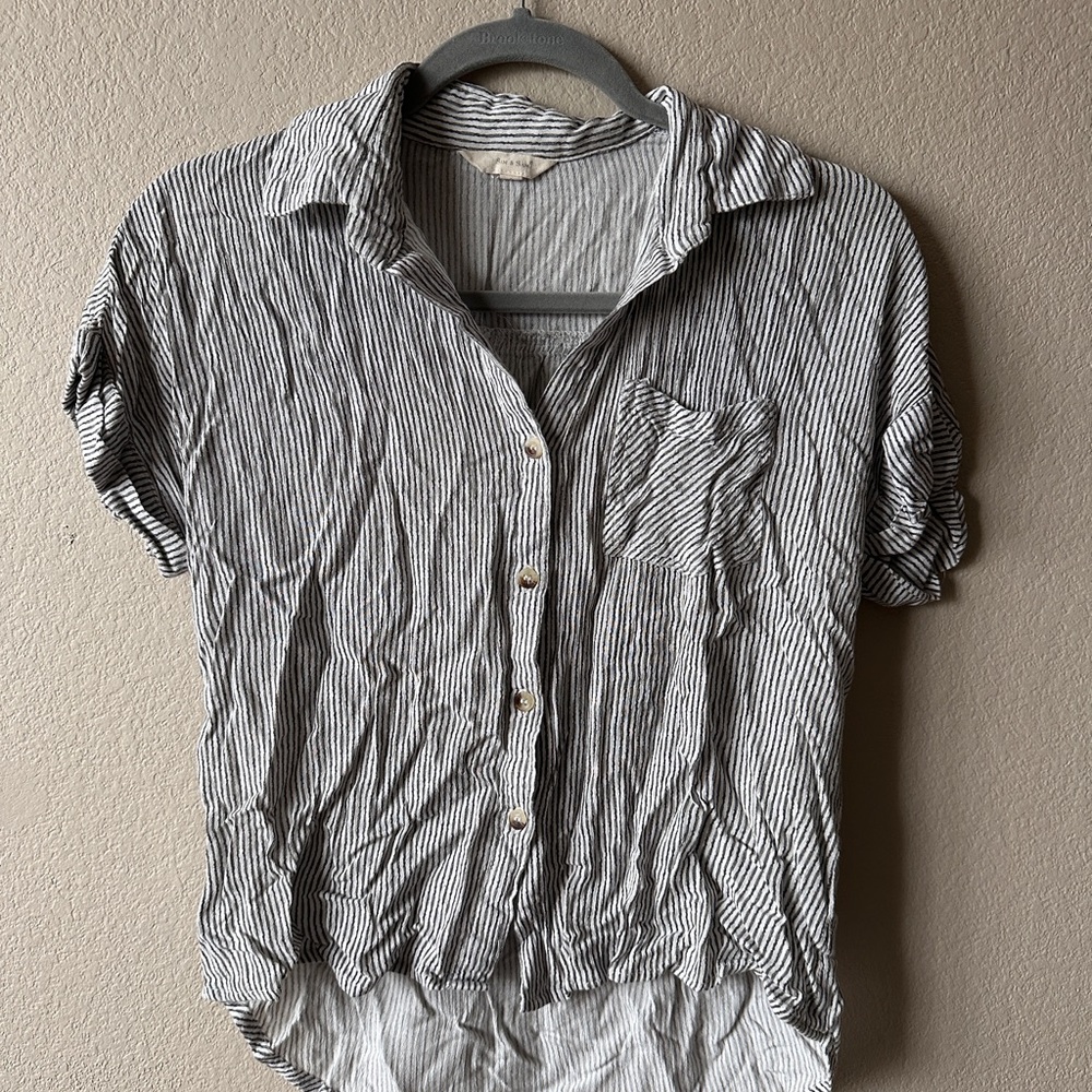 Striped Button-Up Shirt